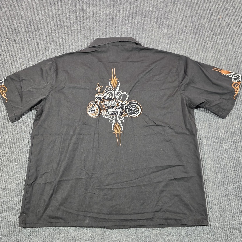 Dragonfly Harley-Davidson Shirt Mens Large Black Motorcycle Las Vegas SS Snap